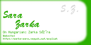 sara zarka business card